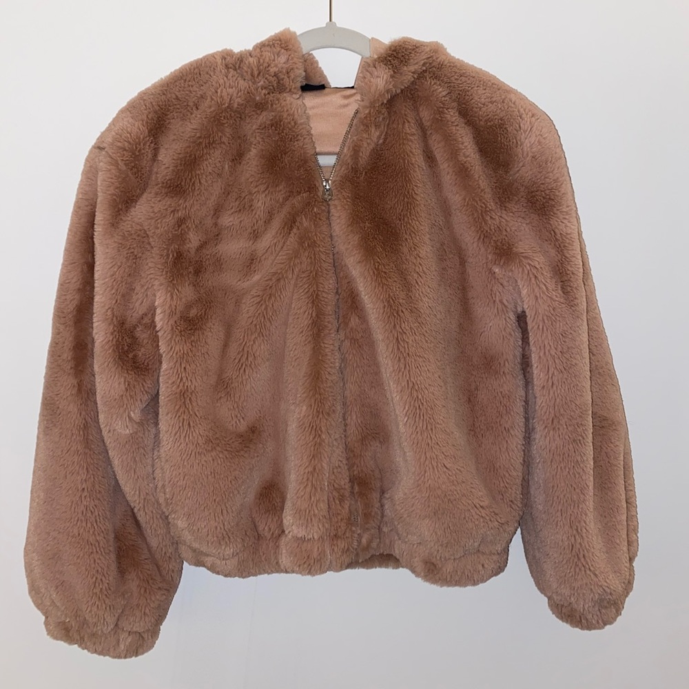 French Connection Pink Faux Fur Jacket